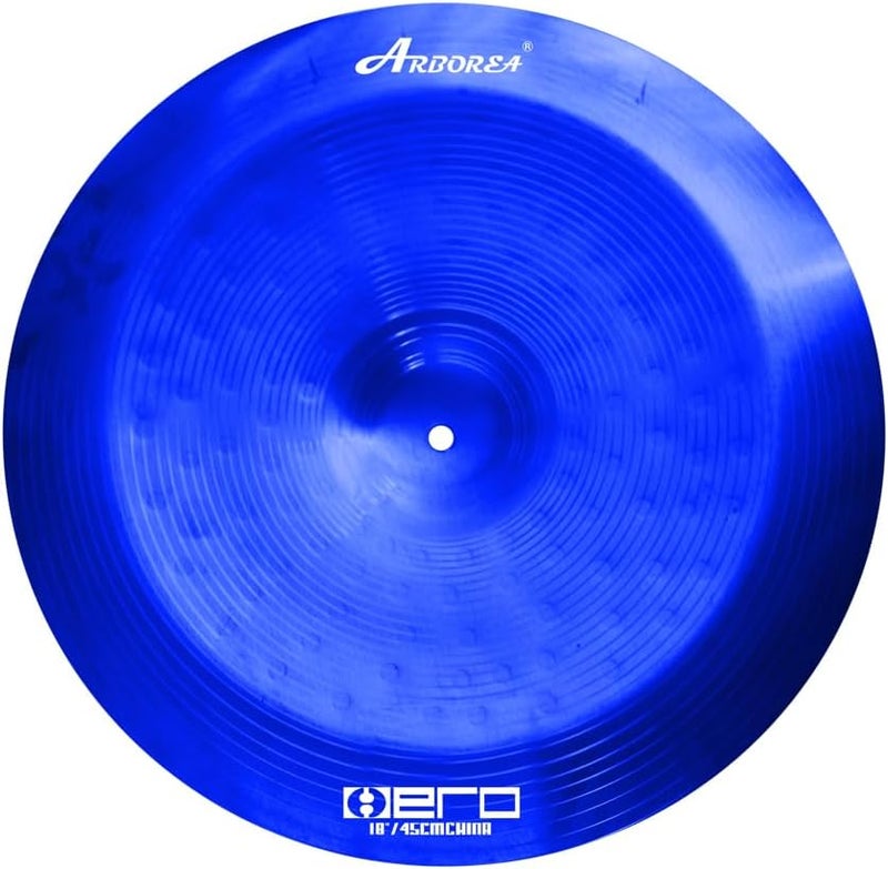 Arborea Cymbal Pack for Drum 7 pcs Blue Hero Series Include 14"Hihats 16"Crash 20"Ride Bonus 10" Splash 16"Ozone Stacker 18" China Cymbal Free Cymbal Bag - Image 5